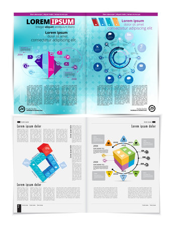 Magazine layout, vector print template for business or non-profit organizationの写真素材