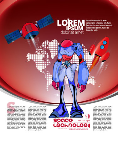 Futuristic background with robots, vector illustrationのイラスト素材