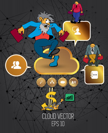 Cartoon person character, businessman in actionsのイラスト素材