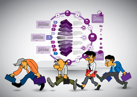 Businessman working character design. Cartoon personのイラスト素材