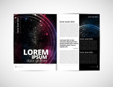 Layout with abstract technology concept ready for brochure, annual report or magazine, vectorのイラスト素材