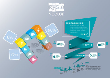 Business concept for internet banners, social media banners or presentation, vector illustrationのイラスト素材