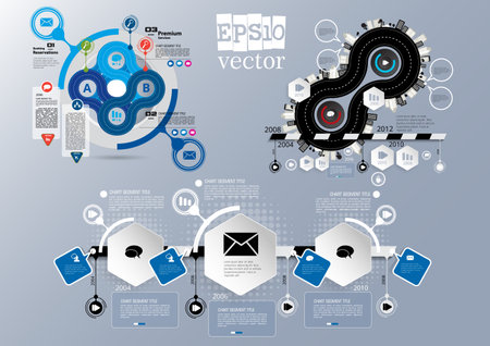 Business concept for internet banners, social media banners or presentation, vector illustrationのイラスト素材