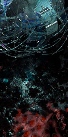 3d illustartion of innovation technology background ready for website banner, poster or roll up
