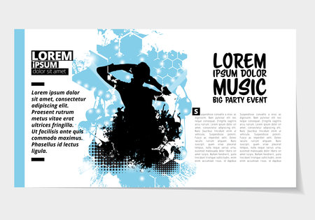 Music magazine layout easy to edit for your design. Vector illustration.の写真素材