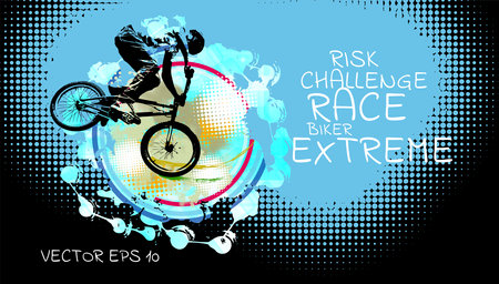 Cyclist on abstract background. Vector illustration. EPS 10.の写真素材