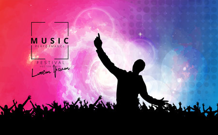 Music event background with dancing people. Vector illustration. EPS 10.の写真素材