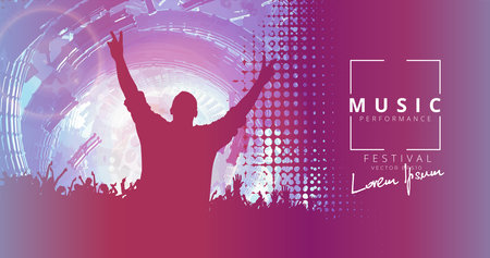 Music event background with dancing people. Vector illustration. EPS 10.の写真素材