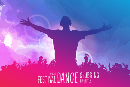 dancing people. music festival. Vector illustration for your design.の写真素材