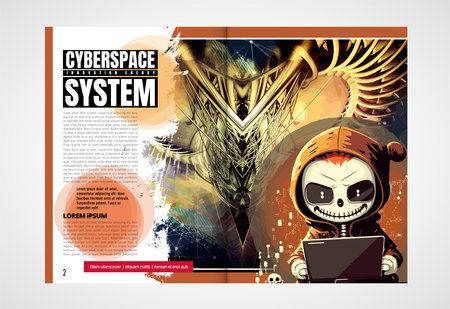 Cyborg flyer layout design, vector illustration eps10 graphic.の写真素材