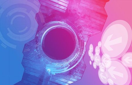 Abstract technology background, futuristic hi-tech communication concept. 3d renderingの写真素材