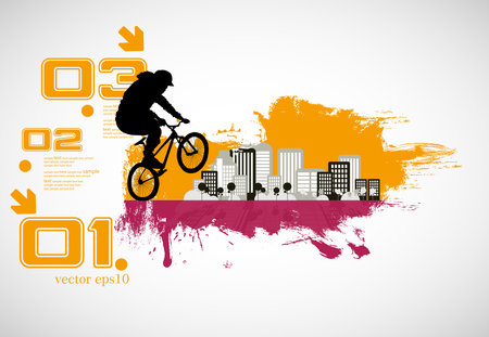 Cyclist vector background with space for your text. Vector illustration.のイラスト素材