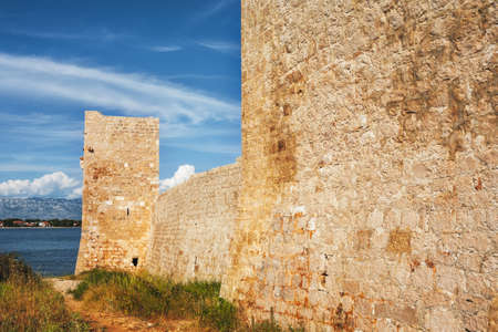 Kastelina castle, fortress ruins on Vir island, Croatia, Europe. Summer time.のeditorial素材