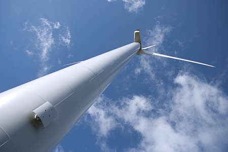 wind turbine under blue skyの写真素材