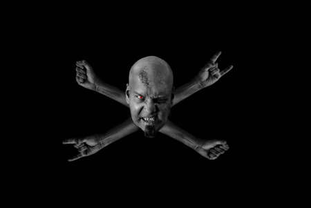 Pirate flag made of bones and fleshの写真素材