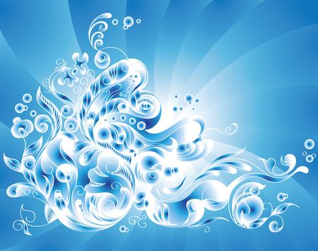 floral scrollのイラスト素材