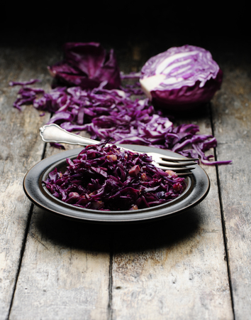 Red cabbage salad.の写真素材