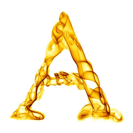one title letter from smoke  fire alphabet isolated on whiteの写真素材