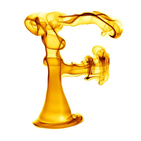 one title letter from smoke  fire alphabet isolated on whiteの写真素材