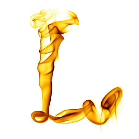 one title letter from smoke  fire alphabet isolated on whiteの写真素材