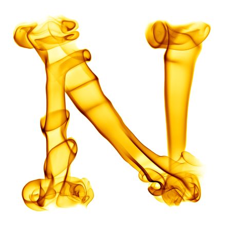 one title letter from smoke  fire alphabet isolated on whiteの写真素材