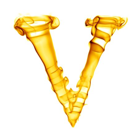 one title letter from smoke  fire alphabet isolated on whiteの写真素材