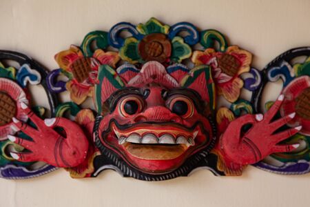 traditional ritual balinese mask indonesiaの写真素材