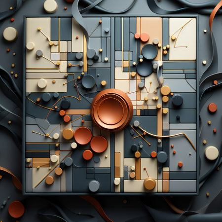 Abstract 3d rendering of technology background. Futuristic user interface.の素材