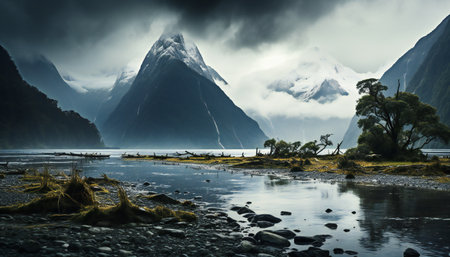 Milford Sound, Fiordland National Park, South Island, New Zealandの素材