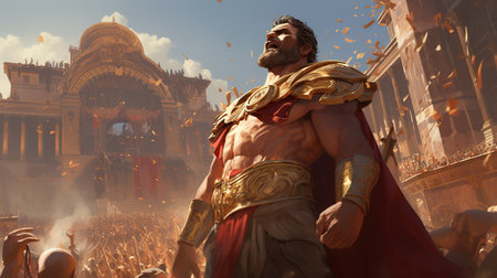 Gladiator in arena , fight in arenaの素材