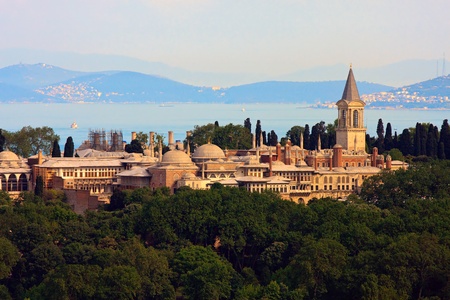Topkapi Palace before Marmara sea, Istanbul, Turkeyの写真素材