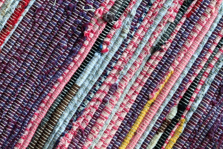 Colorful Rag Rug Carpet Close Up