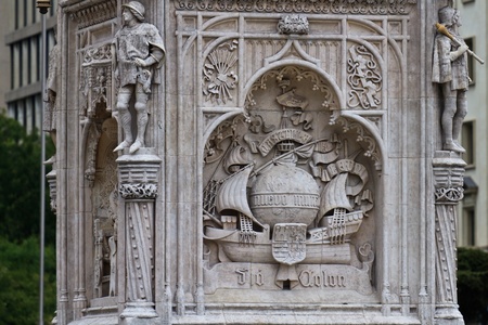 Christopher Columbus Statue, Madrid, Spainの写真素材