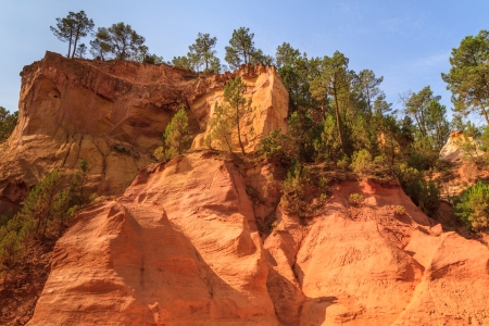 Red Cliffs in Roussillon (Les Ocres), Provence, Franceの写真素材