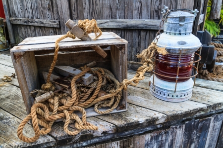 Vintage sailing boat equipment (still life)の写真素材