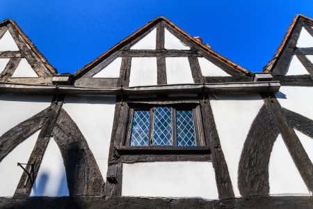 Timber framed house facade, England, UKの写真素材
