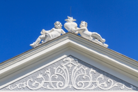 Top of Baroque Portal at Herzogenburg Monastery Park, Austria