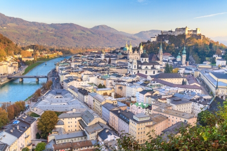 Salzburg (Austria) inner city with churchesの写真素材