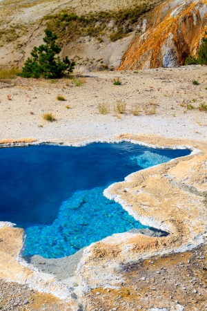 Yellowstone National Park, Chinese Spring in the Upper Geyser Basin, Wyomingの写真素材