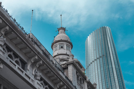 Compared with the urban development processの写真素材