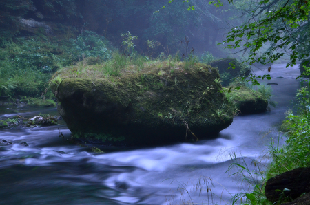 Kamenice river, Bohemian Switzerlandの写真素材