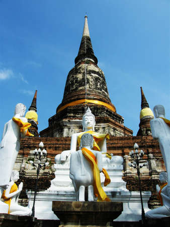Pagoda of wat yai chai mong kolの写真素材