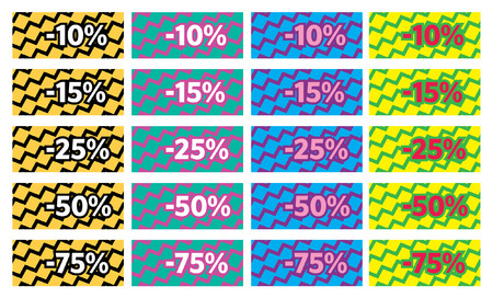 Multicolor sale tags setのイラスト素材