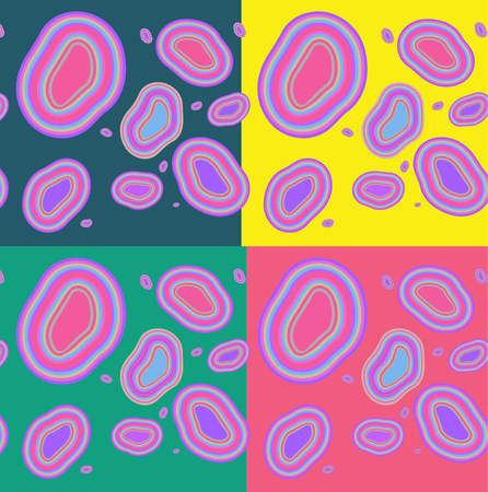 Set of abstract ovalのイラスト素材