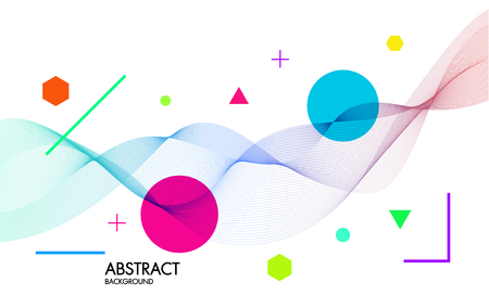 Abstract background with dynamic linear waves.For space text colorful Vector illustration in flat minimalistic styleのイラスト素材