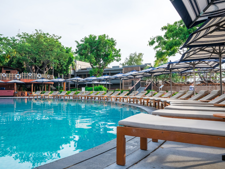 Hua Hin, Thailand - June 23, 2018: The five-star is Hua Hin Marriott Resort & Spa one of Hua Hin's...