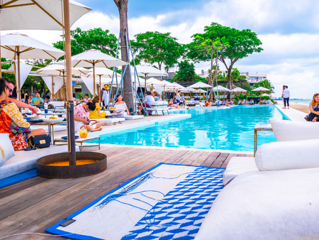 HUA HIN, THAILAND - JUNE 24, 2018: Seenspace Huahin is a life style community mall eating and shopping relax beautiful place in front the sea at Hua hin Thailand.のeditorial素材