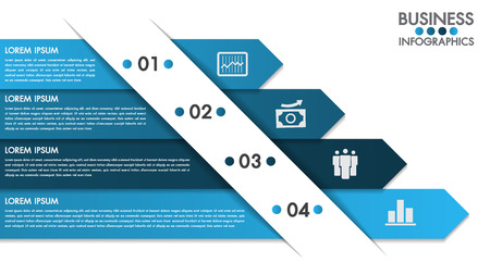 Infographics design template with 4 options concept vector and marketing icons can be used for workflow layout, diagram, annual report, web design.のイラスト素材