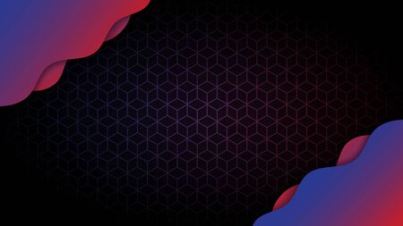 Abstract background gradient design with geometric Fluid shapes composition.Futuristic minimal pattern place for text or message.Trendy and modern Cool banner design template.のイラスト素材