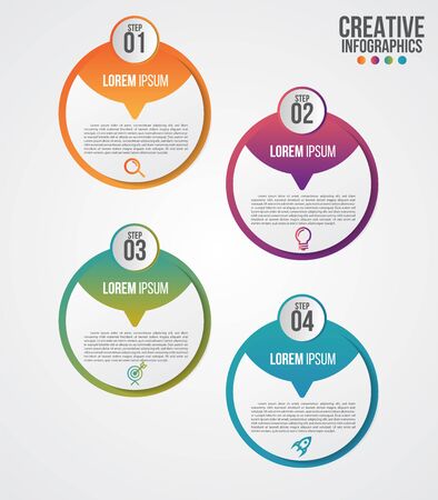 Infographic modern timeline design vector template for business with 4 steps or options illustrate a strategy. Can be used for workflow layout, diagram, annual report, web design, team work.のイラスト素材